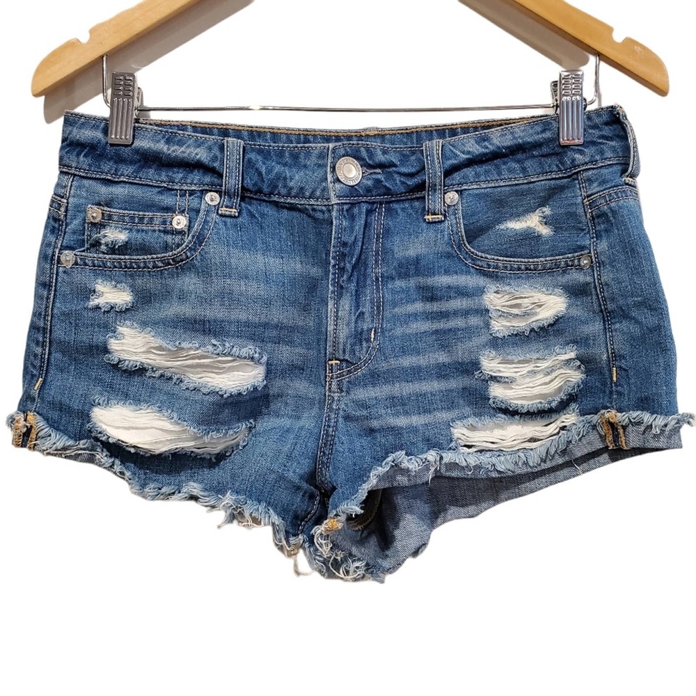 American Eagle Womens Distressed Tomgirl Shortie Shorts Size 4 - Picture 2 of 7
